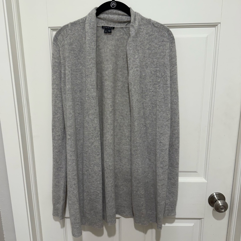 Theory Gray Cashmere Cardigan